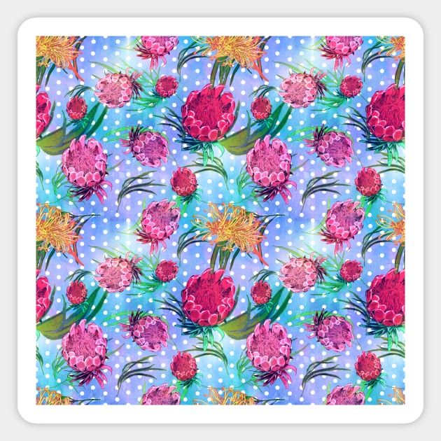 Australian Native Florals - Pretty Soft Pattern Sticker by annaleebeer